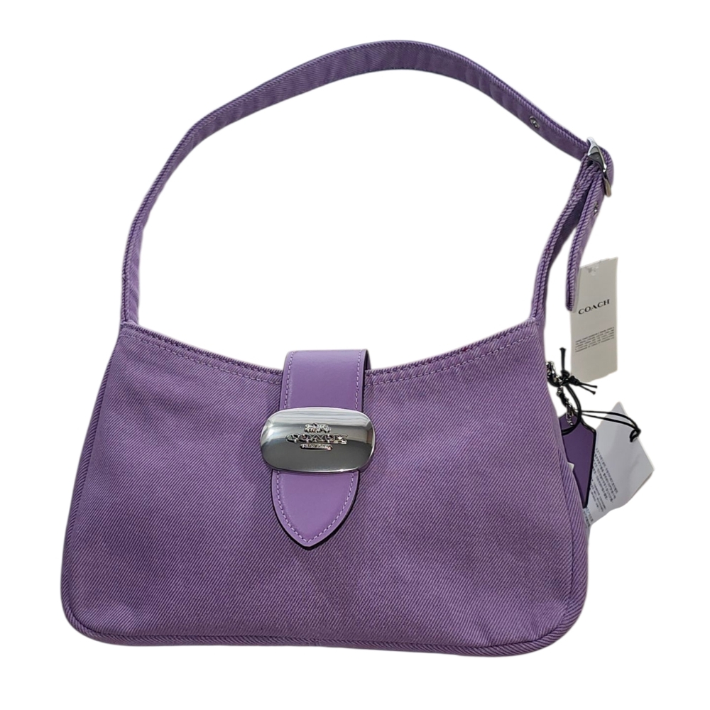 COACH Eliza Lavendar Denim Shoulder Bag NWT - Picture 3 of 10